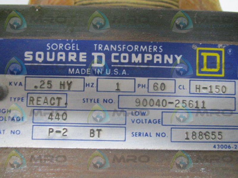 SQUARE D 90040-25611 TRANSFORMER  UNMP