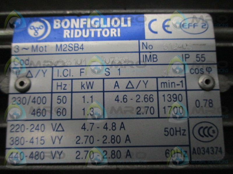 BONFIGLIOLI 830G2310M-307638 MOTOR  UNMP