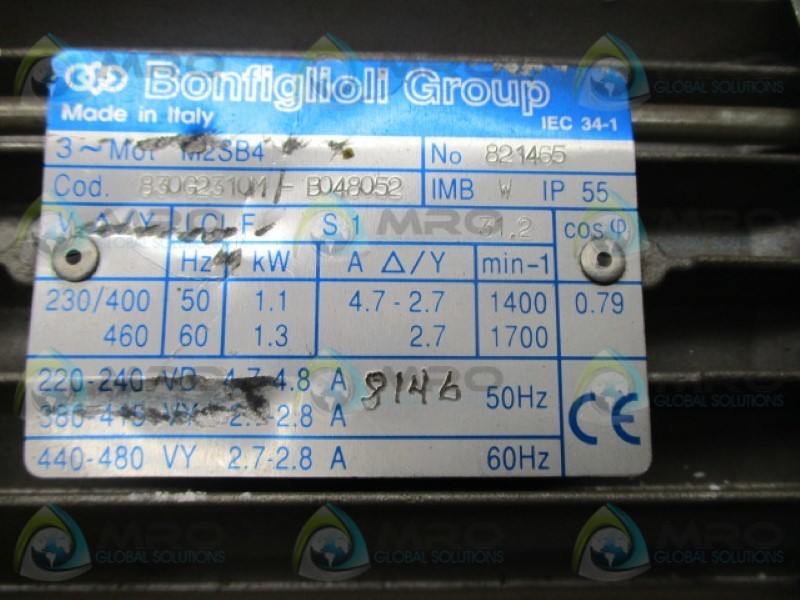 BONFIGLIOLI 830G2310M-B048052 MOTOR  UNMP