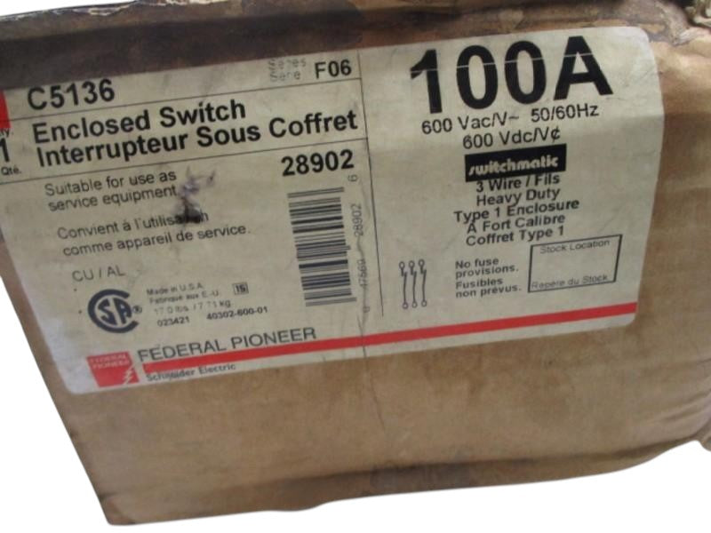 FEDERAL PIONEER C5136 ENCLOSED SWITCH  NSMP