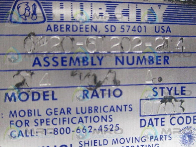 HUBCITY 0220-61202-214 GEAR REDUCER RATIO 10:1  NSNP