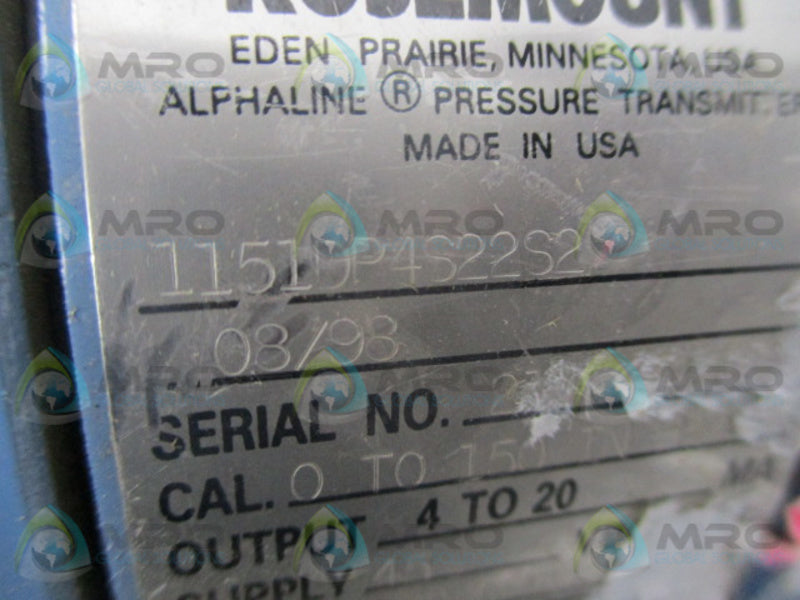 ROSEMOUNT 1151DP4S22S2 PRESSURE TRANSMITTER  NSNP