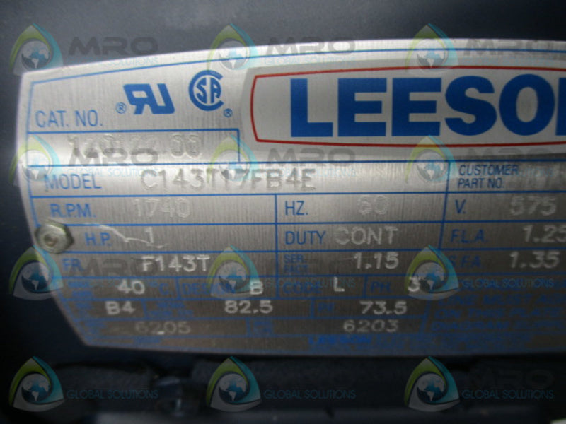 LEESON 120122.00 C143T17FB4E MOTOR 1 HP 1740 RPM  NSNP
