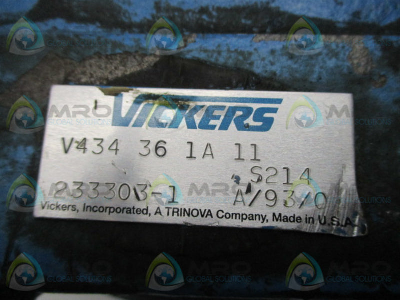 VICKERS V434-36-1A11 HYDRAULIC PUMP  UNMP