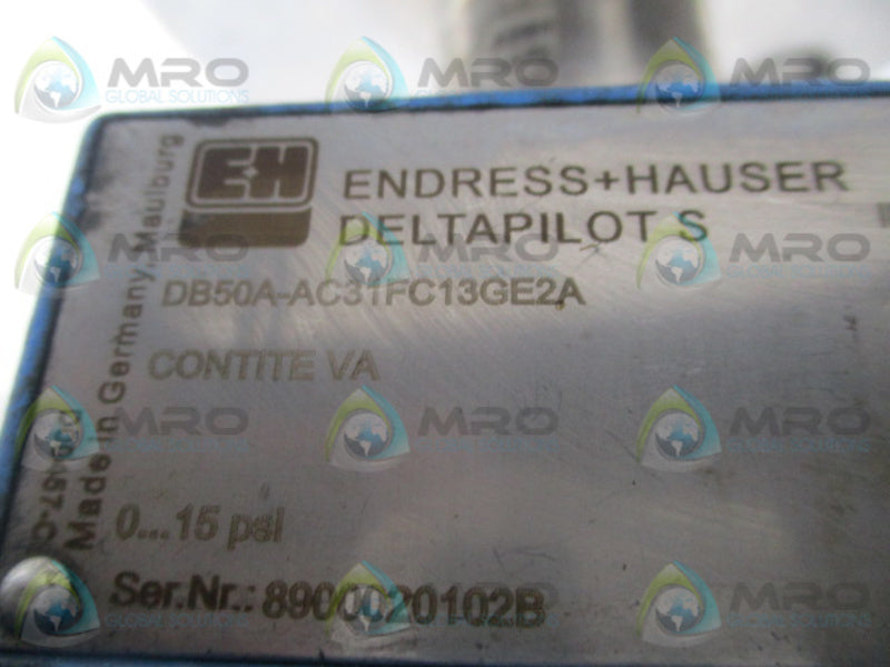 ENDRESS & HAUSER DB50A-AC31FC13GE2A LEVEL SENSOR  UNMP