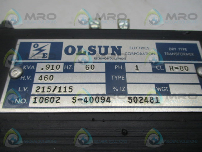 OLSUN 10602 S40094 502481 TRANSFORMER  NSNP