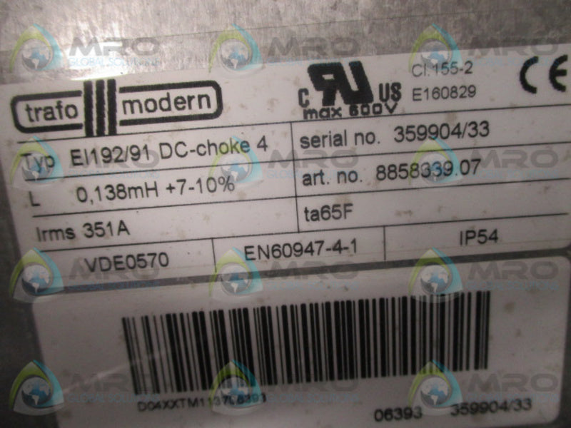 TRAFO MODERN EI192/91 TRANSFORMER  UNMP