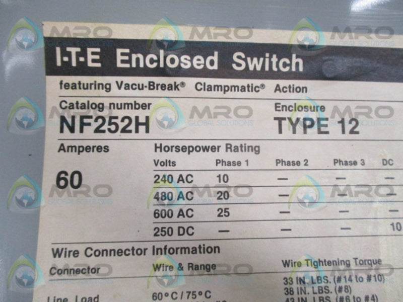 ITE NF252H ENCLOSED SWITCH  NSNP