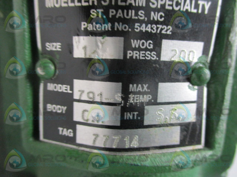 MUELLER 791-SAM DUPLEX STRAINER VALVE 1"  UNMP