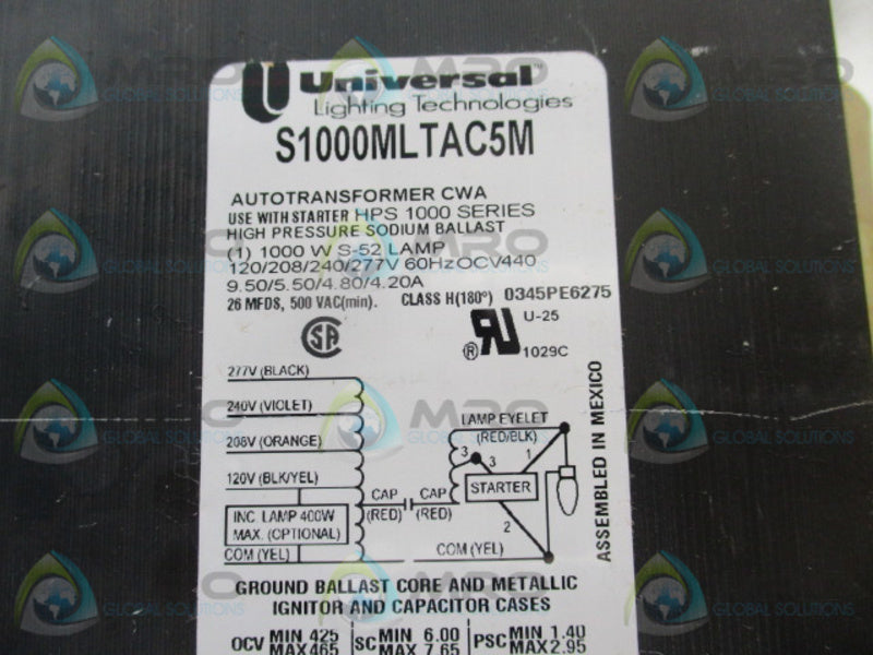 UNIVERSAL S1000MLTAC5M BALLAST KIT  NSMP