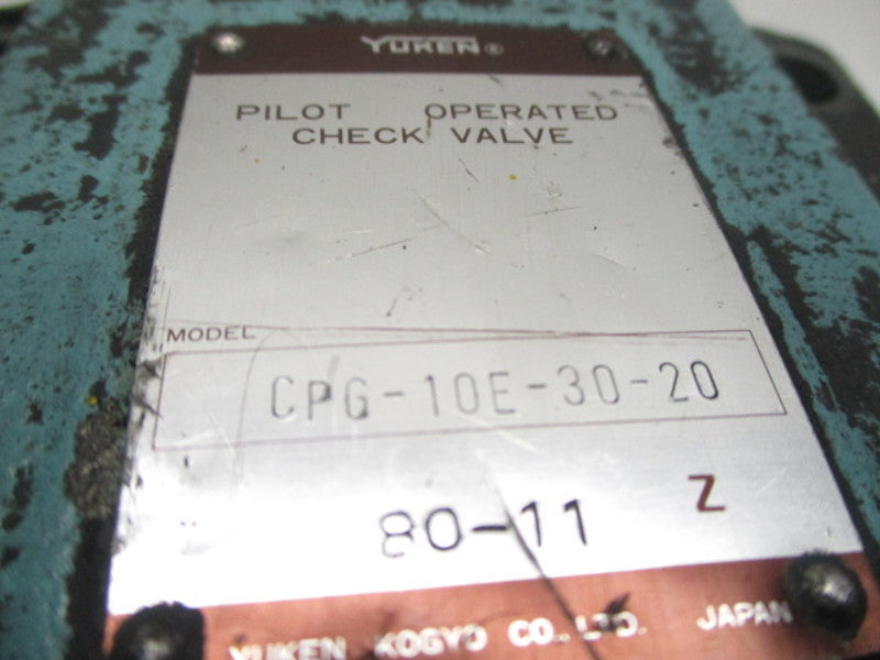 YUKEN CPG-10E-30-20 PILOT OPERATED CHECK VALVE  UNMP