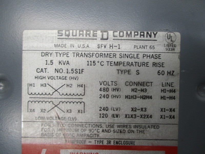 SQUARE D 1.551F TRANSFORMER  NSNP