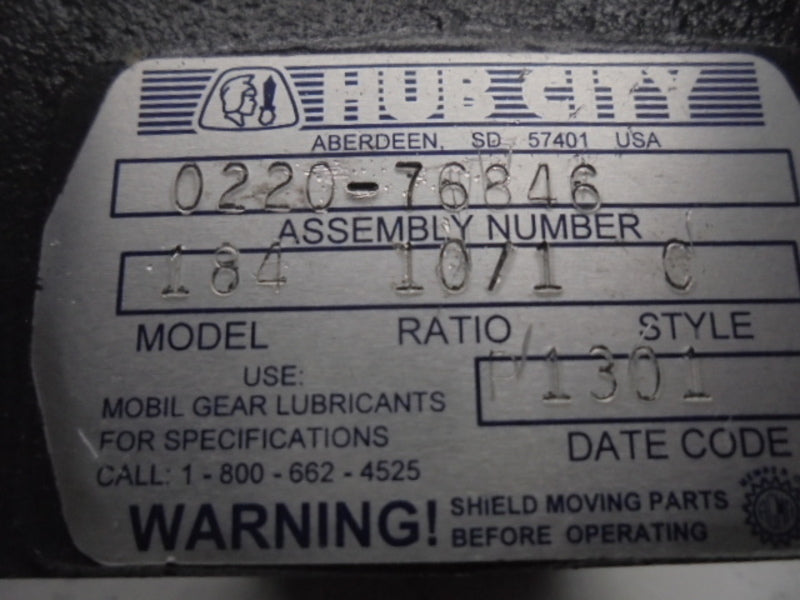HUBCITY 0220-76846 RIGHT HAND GEAR BOX RATIO 10/1  UNMP