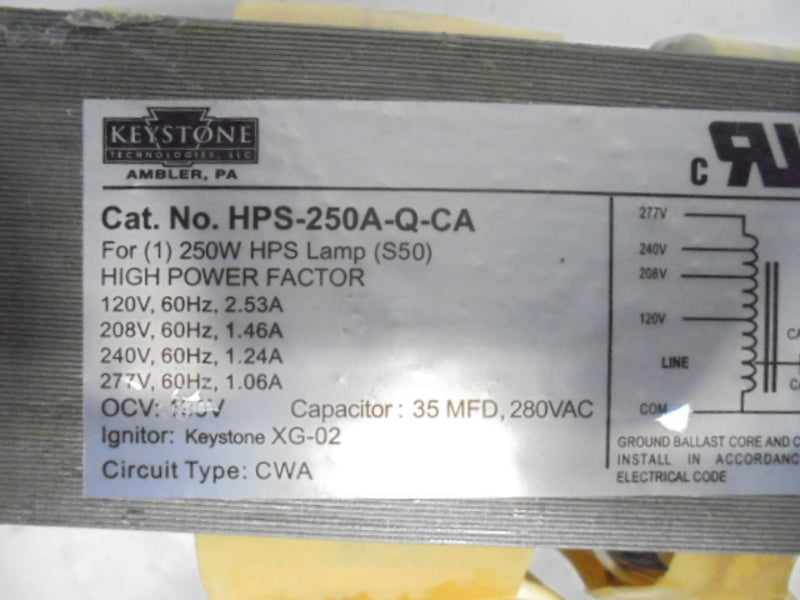 KEYSTONE HPS-250A-Q-CA BALLAST  NSNP