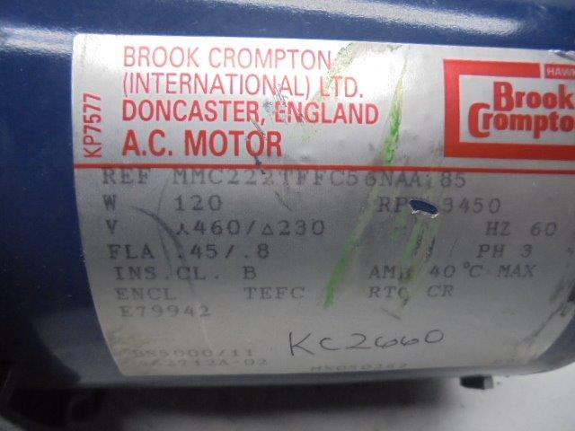 BROOK COMPTON MMC222TFFC56NAA185 AC MOTOR 3450 RPM  UNMP