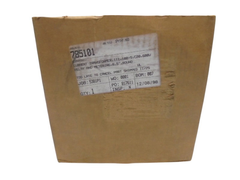 INSTRUMENT 785-101 CURRENT TRANSFORMER RATIO 100:5  NSNP