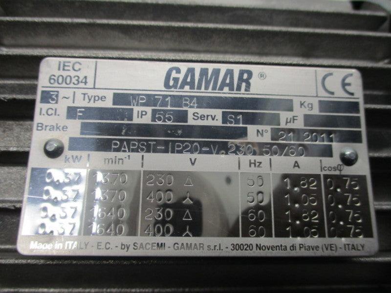 GAMAR WP-71-B4 MOTOR 1370 RPM  NSNP