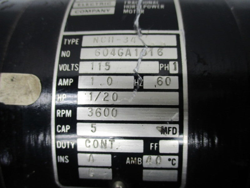 BODINE NC11-34 MOTOR 3600 RPM 1/20 HP  UNMP