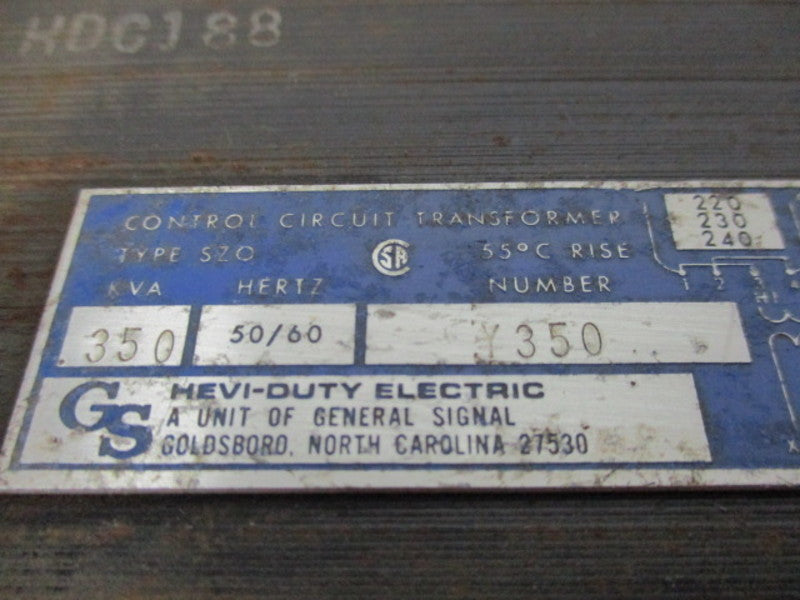 GENERAL SIGNAL Y350 CONTROL CIRCUIT TRANSFORMER  UNMP