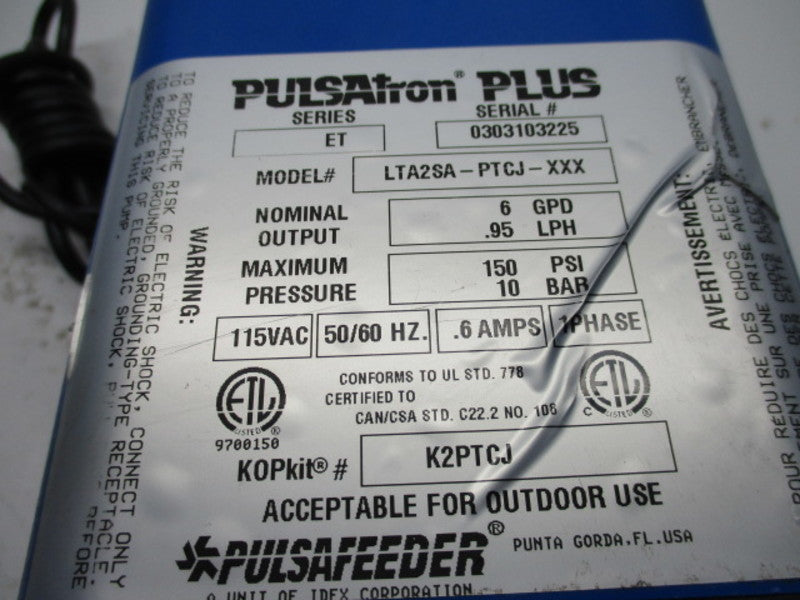 PULSAFEEDER LTA2SA-PTCJ-XXX PUMP  UNMP