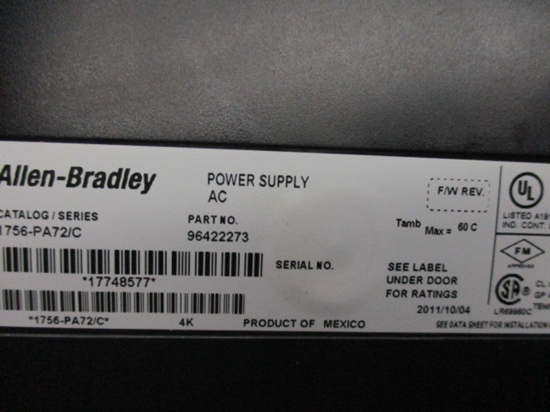ALLEN BRADLEY 1756-PA72 SER. C (AS PICTURED)  NSNP