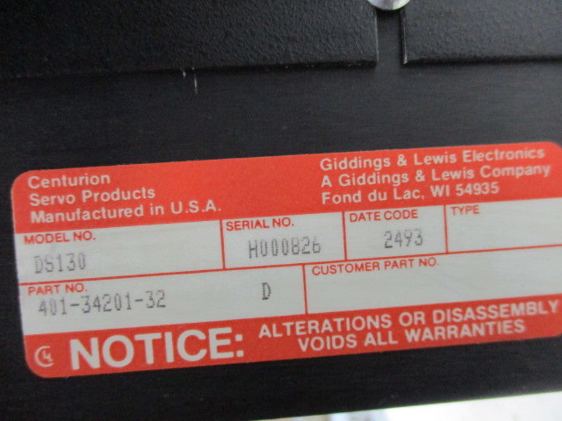 GIDDINGS LEWIS 401-34201-32 BURSHLESS SERVO DRIVE  NSNP