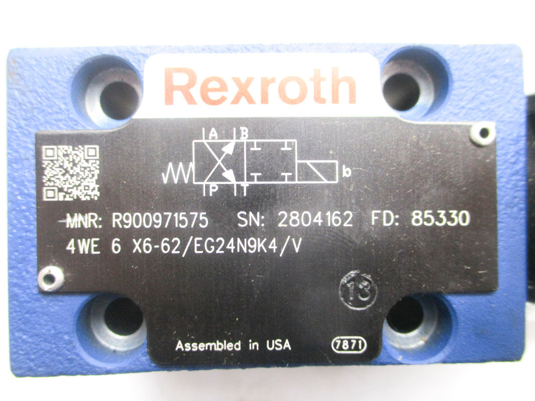 REXROTH 4WE6X62/EG24N9K4/V R900971575 24VDC 1.25A NSNP