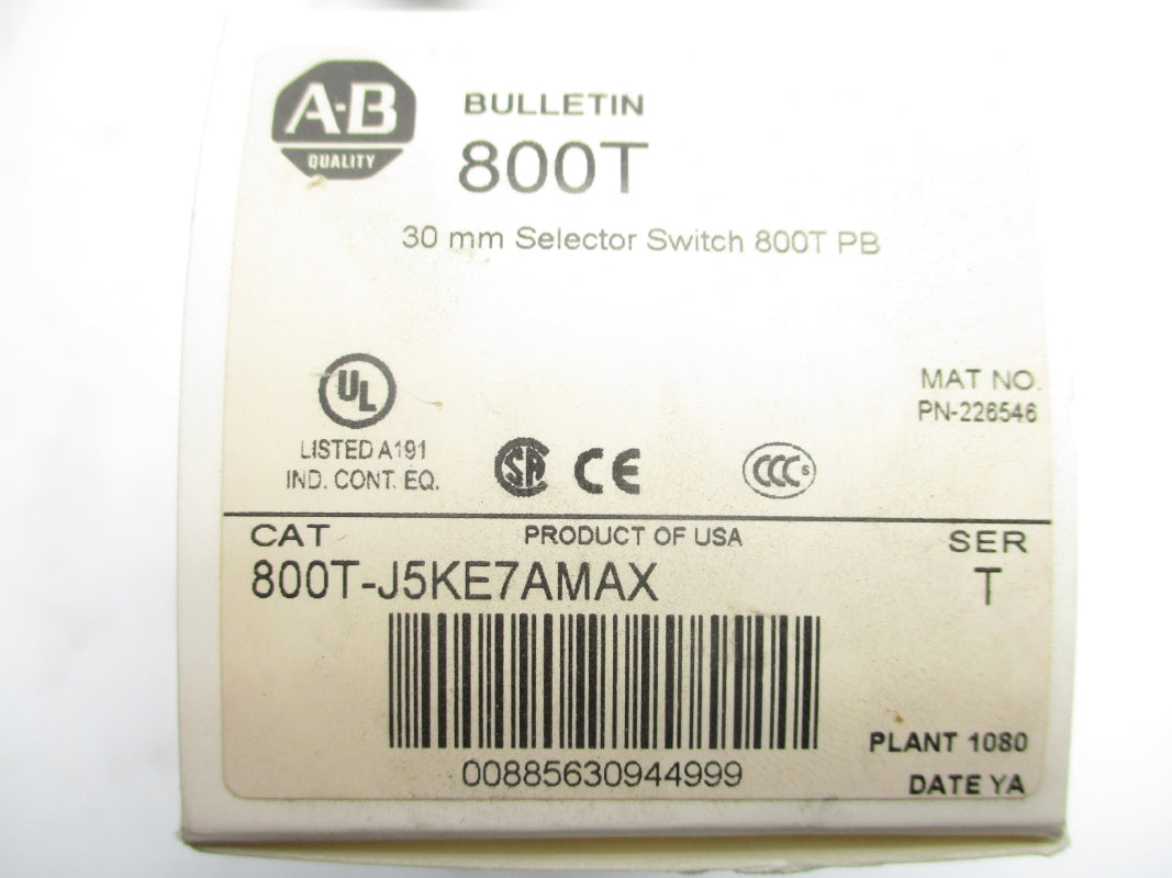 ALLEN BRADLEY 800T-J5KE7AMAX SER. T (WH) NSMP