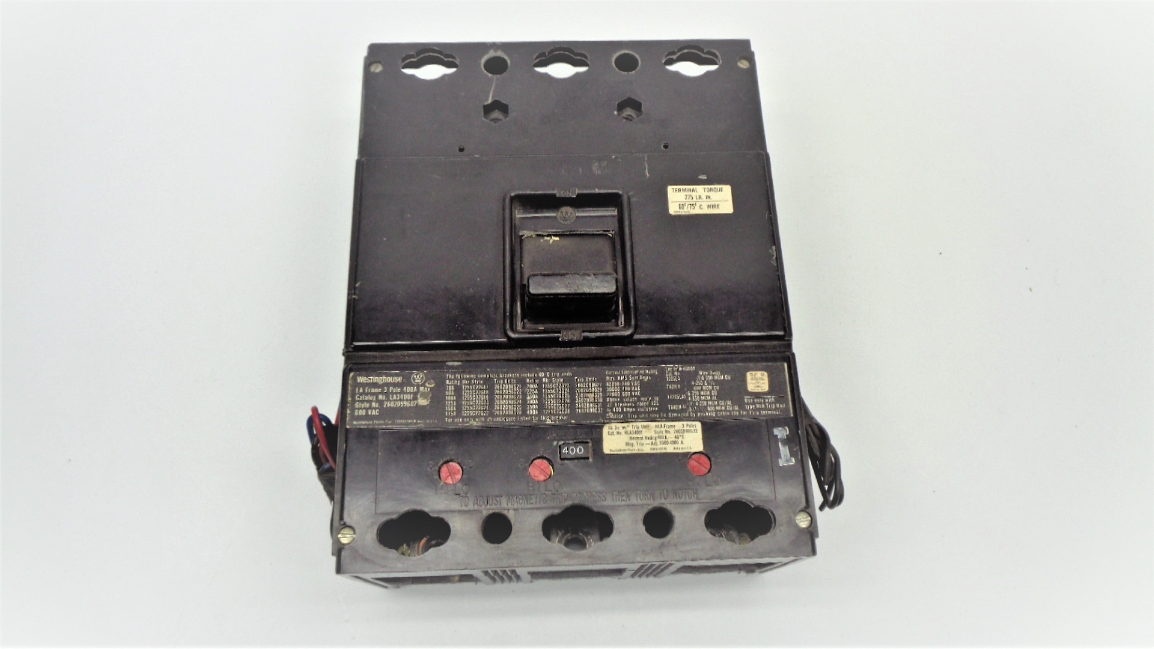 WESTINGHOUSE LA3400F 2602D99G02 600VAC, 400A UNMP