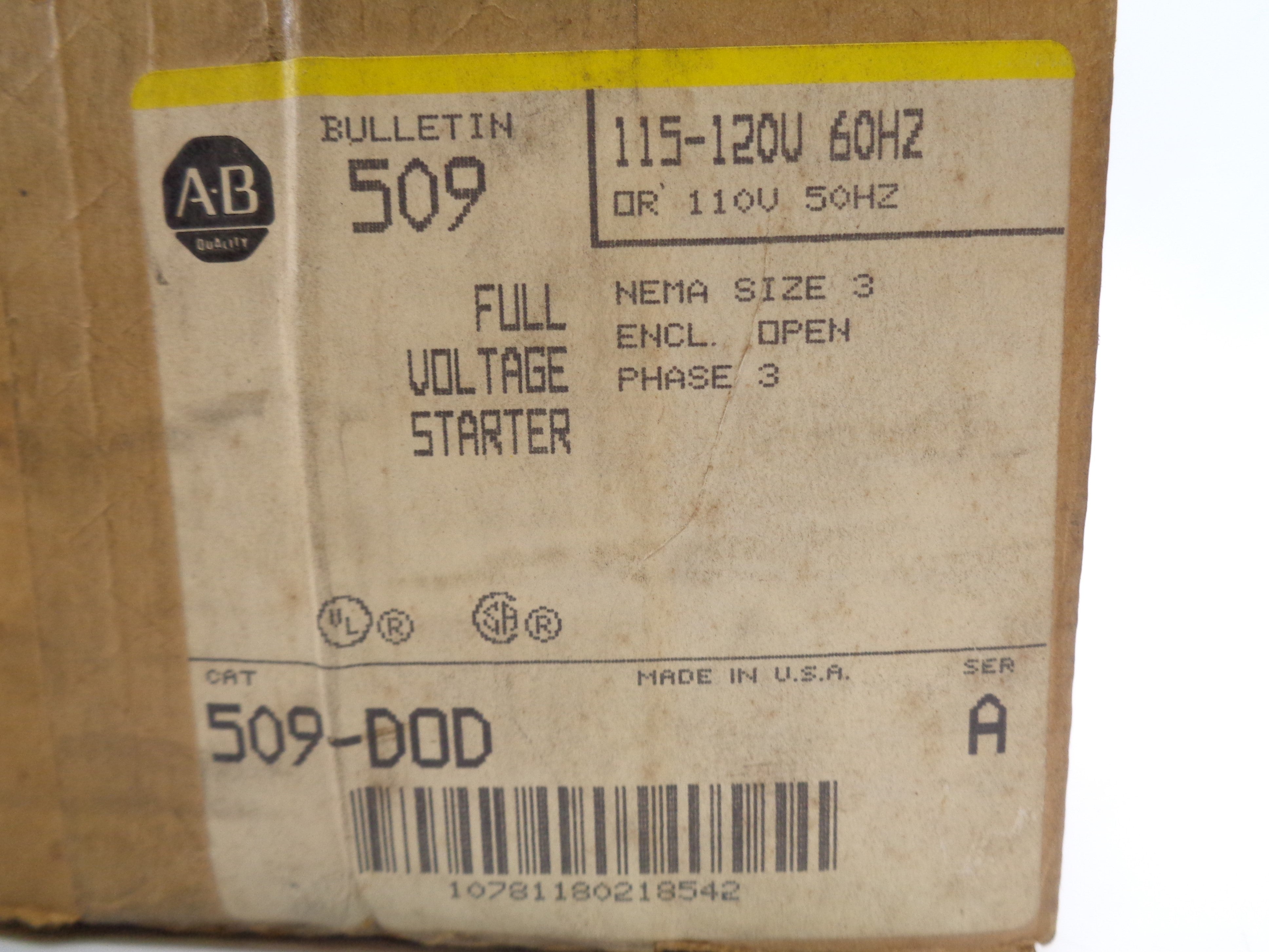 ALLEN BRADLEY 509-DOD SER. A (BR/YL) NSMP