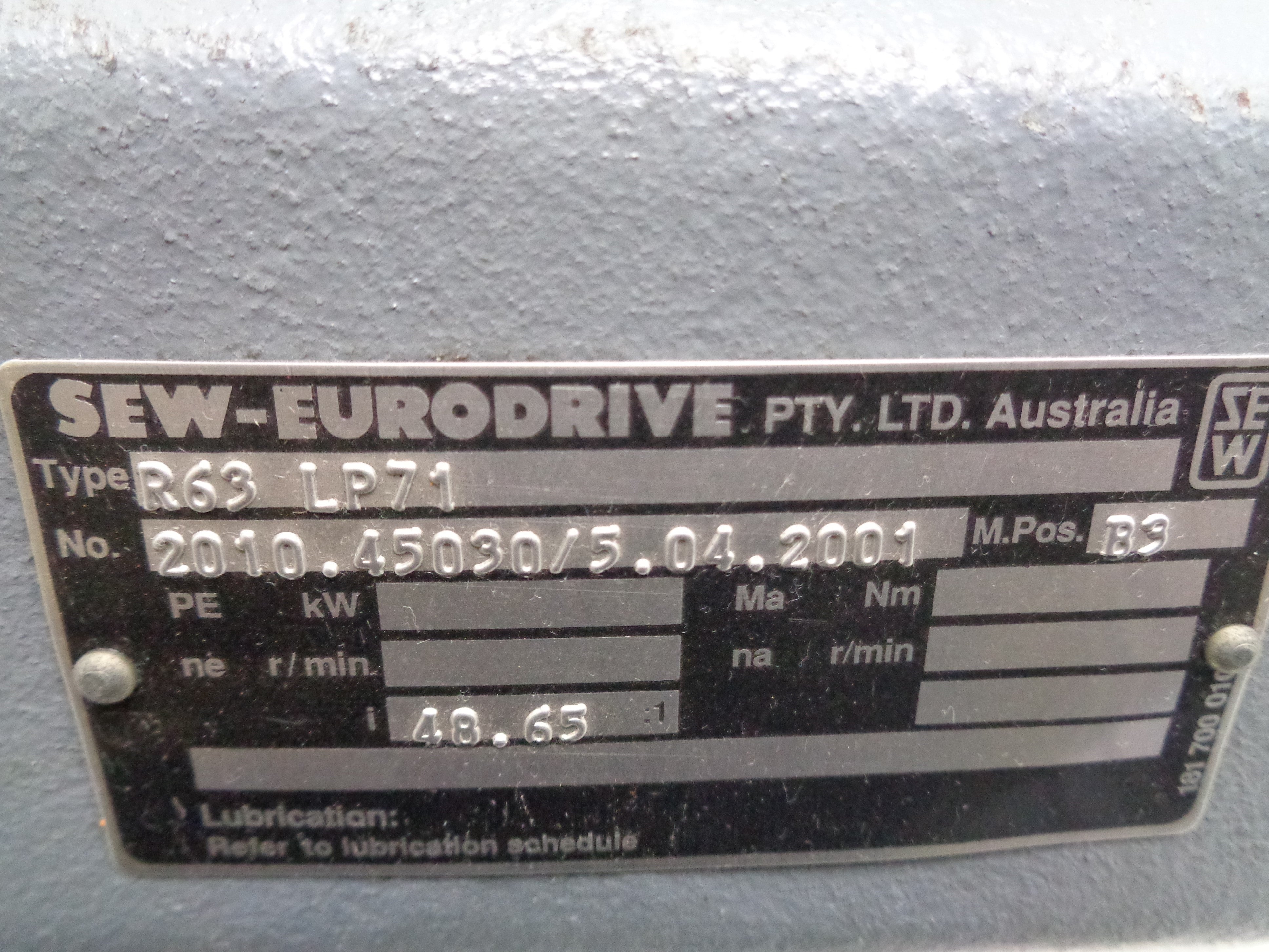 SEW-EURODRIVE R63LP71 NSNP