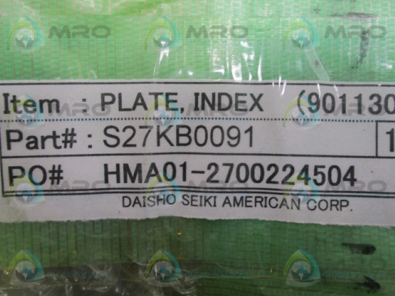 DAISHO SEIKI S27KB0091 PLATE  NSNP