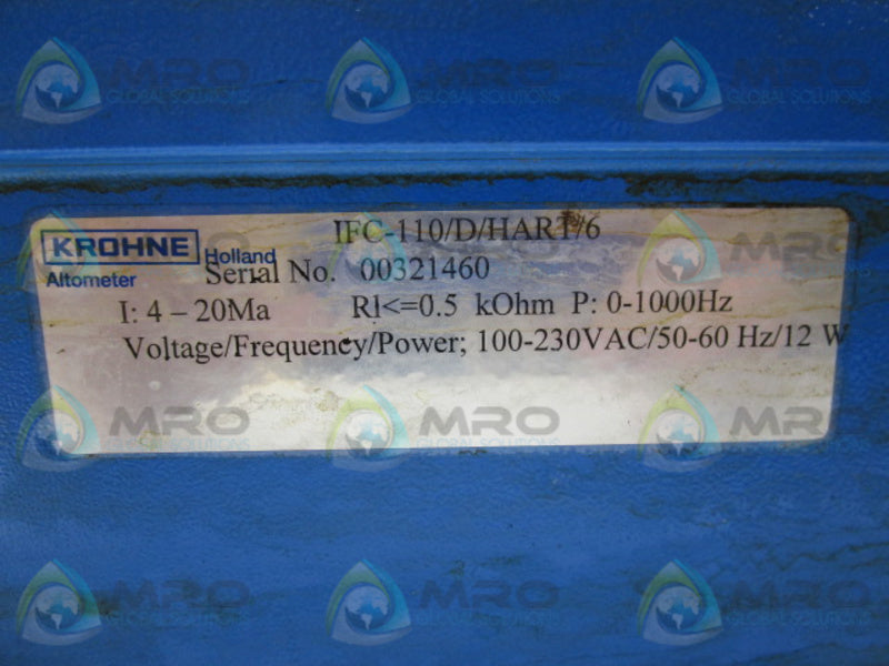 KROHNE IFC-110/D/HART/6  UNMP