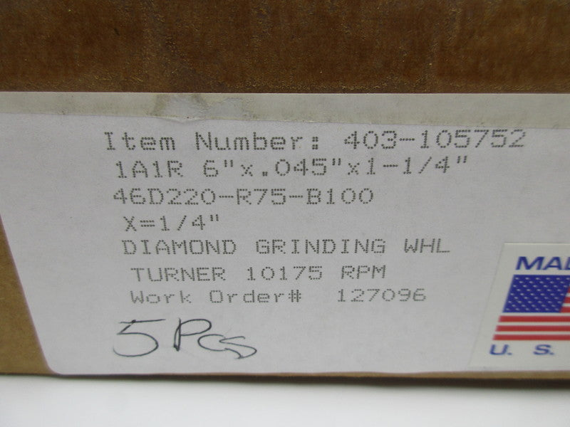 TURNER TOOLING COMPANY 403-105752 (5 PIECES) NSMP