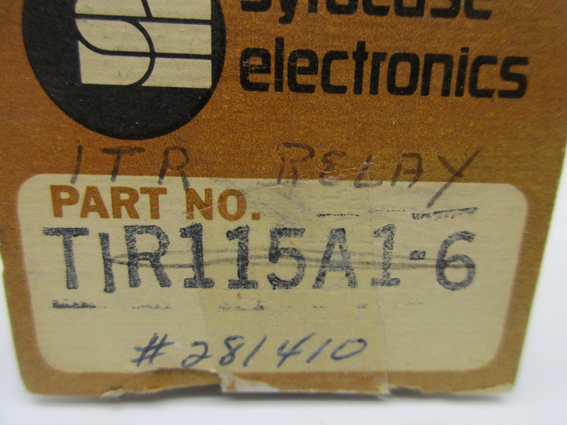 SYRACUSE ELECTRONICS TIR115A1-6 10A 120VAC NSMP
