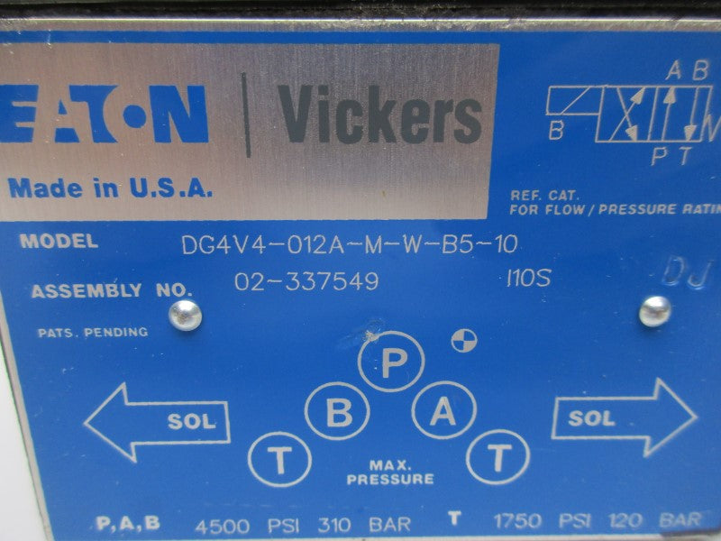 VICKERS DG4V4-012A-M-W-B5-10 120V 4500PSI NSNP