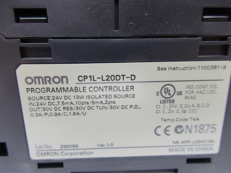 OMRON CP1L-L20DT-D NSMP