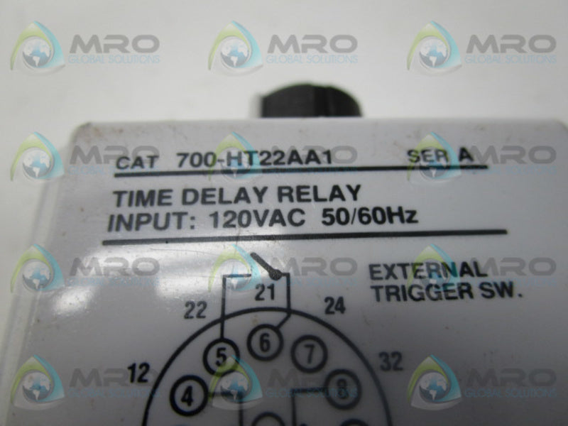 ALLEN BRADLEY 700-HT22A1 SER. A TIME DELAY RELAY 120VAC  UNMP