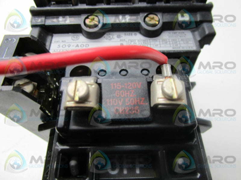 INDUSTRIAL SPARE PART 509-A0D MOTOR STARTER 600VAC (AS PICTURED)  UNMP