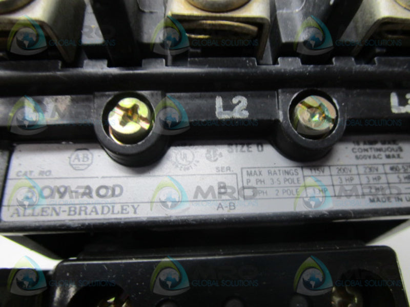 INDUSTRIAL SPARE PART 509-A0D MOTOR STARTER 600VAC (AS PICTURED)  UNMP