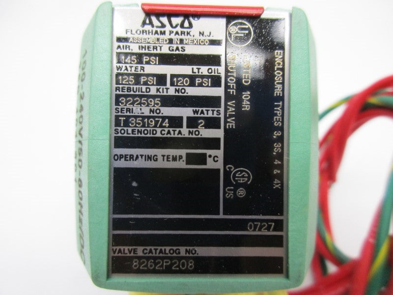 ASCO 8262P208 100-240V NSMP