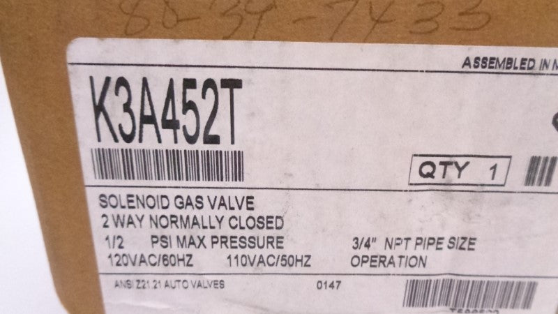 ASCO 8345B002 110/120V 10-150PSI 1/4" NSMP