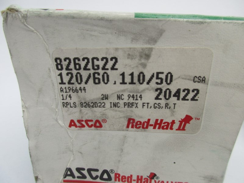 ASCO 8262G22 110/120V 165PSI NSMP