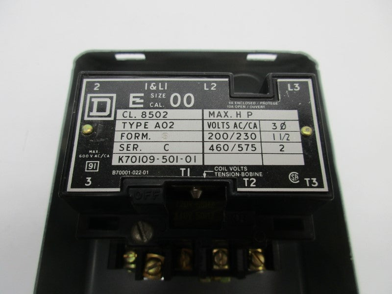 SQUARE D 8502-A02 SER. C 200/575VAC UNMP