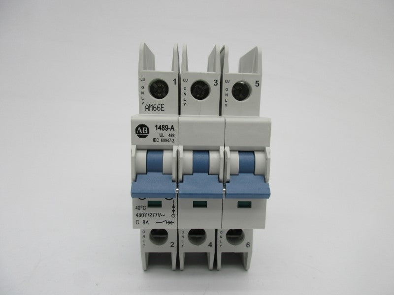 ALLEN BRADLEY 1489-A3C080 SER. A 8A 480Y/277VAC NSMP