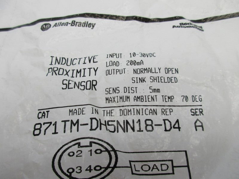 INDUSTRIAL SPARE PART 871TM-DH5NN18-D4 SER. A 10-30VDC NSMP