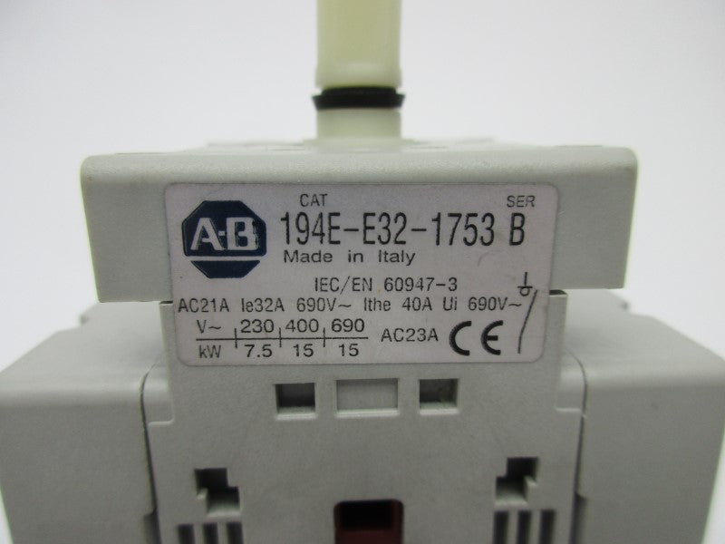 INDUSTRIAL SPARE PART 194E-E32-1753 SER. B 690V 40A NSNP