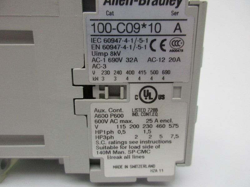ALLEN BRADLEY 100-C09J10 SER. A 24V NSNP