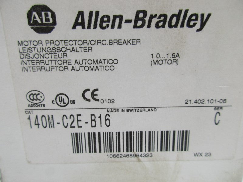 ALLEN BRADLEY 140M-C2E-B16 SER. C 690V 1.0-1.6A NSMP