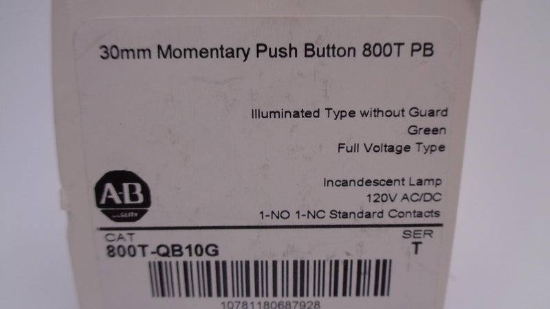 INDUSTRIAL SPARE PART 800T-QB10G SER. T 120VAC/DC (WH) NSMP